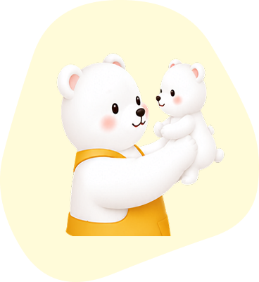 くまの親子のイラスト