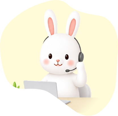 電話対応するうさぎのイラスト
